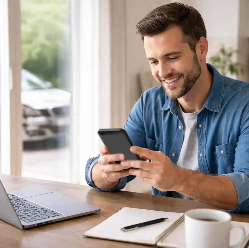 Vehicle owner reviewing a car offer online with LetGoRide